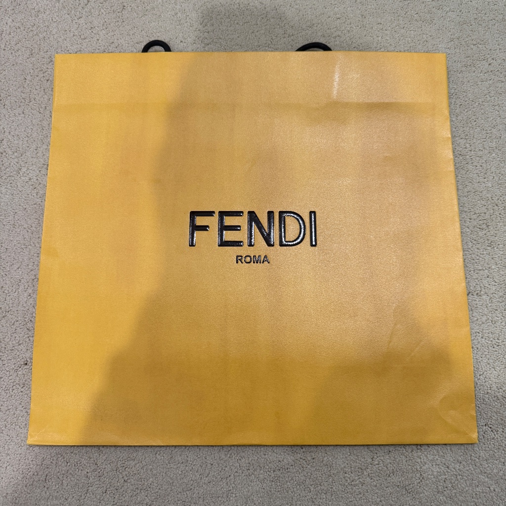 Authentic Large Fendi Yellow Gift Paper Shopping Bag  155 X 165